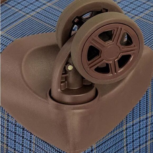 London Fog Brentwood III 28” Spinner Checked Luggage Large Exp Suitcase 4 Wheels - Picture 8 of 14